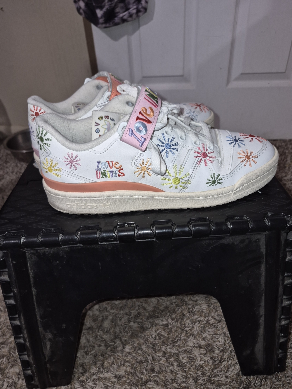 Adidas "Love Unites" White Rainbow Casual Sneakers